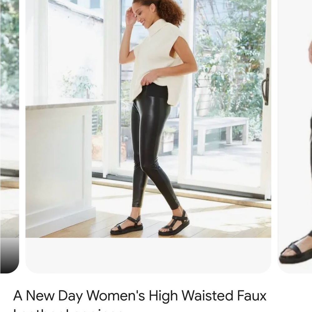 NWT Faux- Leather Leggings; high waisted